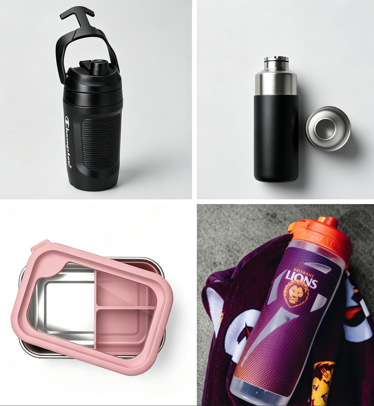 Selection of customized customer bottle and lunch box projects