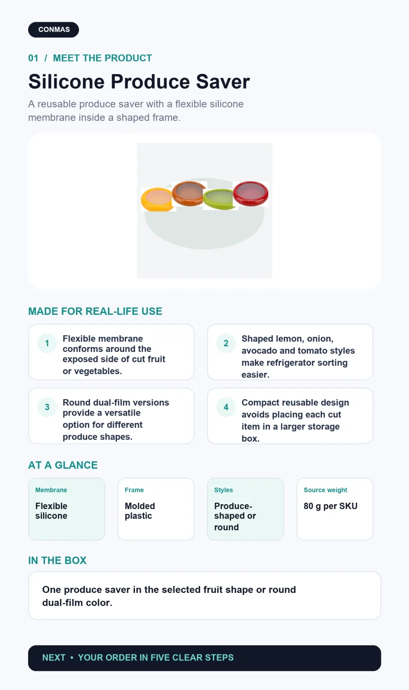 Silicone produce saver product overview