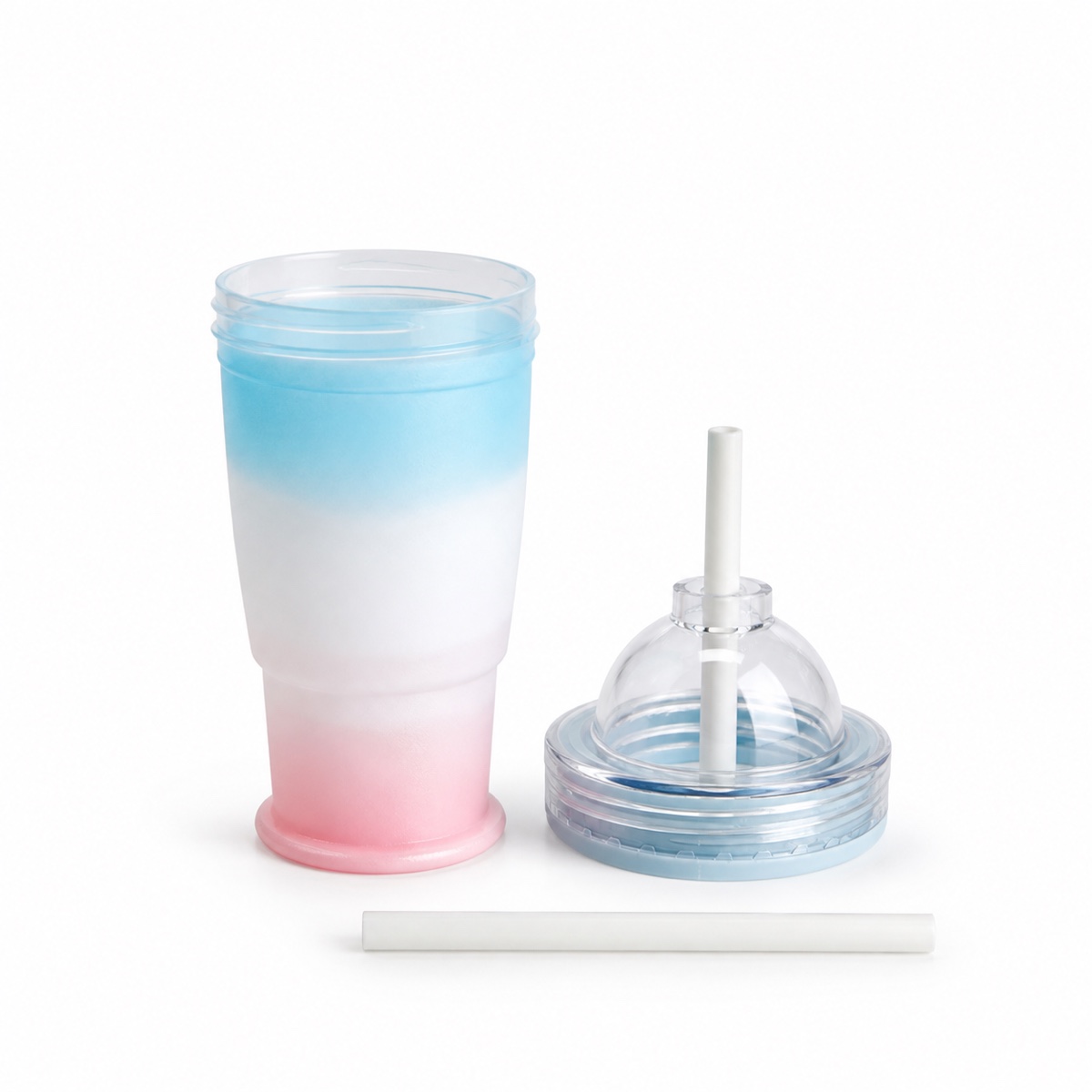 2-in-1 Collapsible Ice Ball Maker Cup with Straw