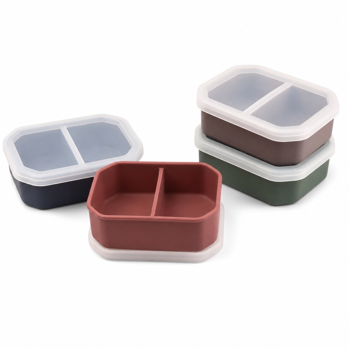 Compartment Silicone Leakproof Microwave Lunch Box